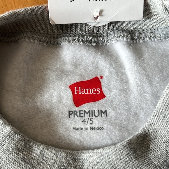 Boys XS (4/5) Hanes Tagless Gray Premium Cotton Soft Sweatshirt. New with tags - Picture 3 of 10